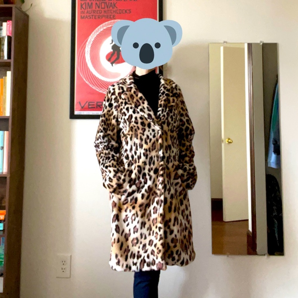 H&M Faux Fur Animal Print Tiger Coat size S